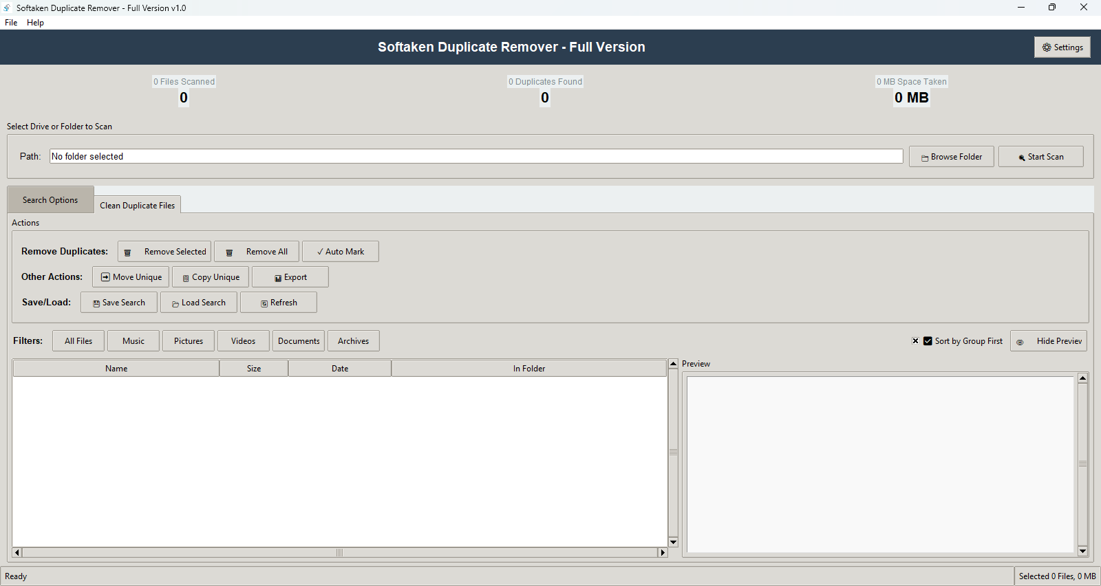 Softaken Duplicate Files Remover Software screenshot