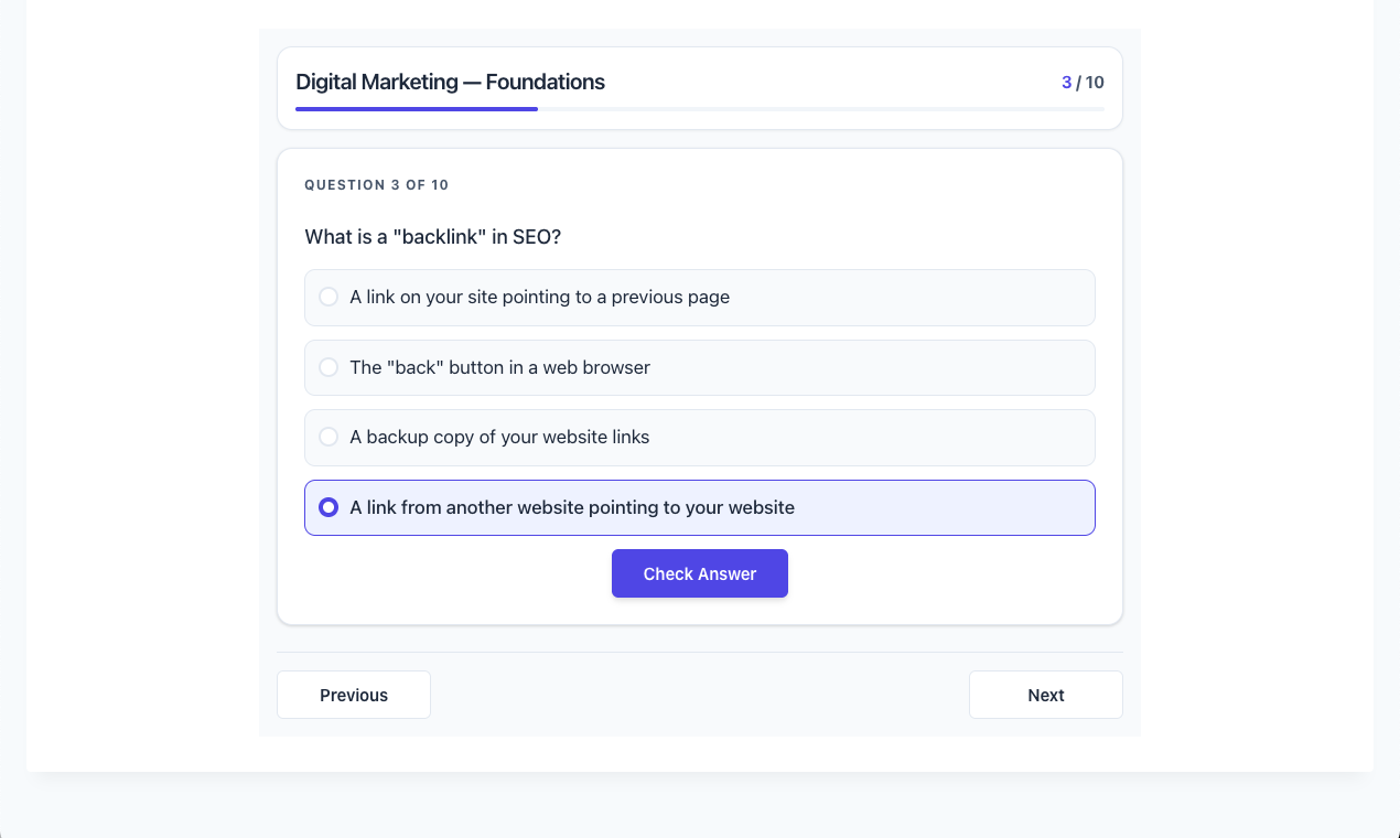 PressPrimer Quiz
