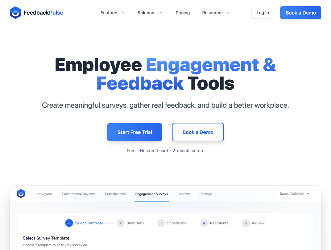 FeedbackPulse Homepage - Employee Engagement & Feedback Tools