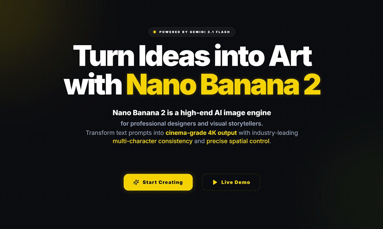 Nano Banana 2 AI Image Generator screenshot