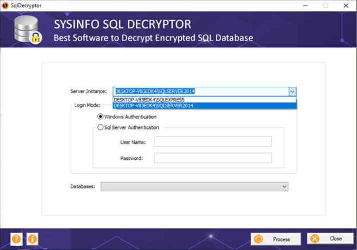 SysInfo SQL Decryptor Tool