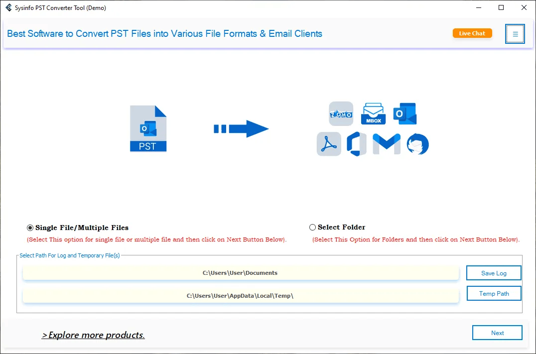 SysInfo PST To IMAP Migration Tool screenshot