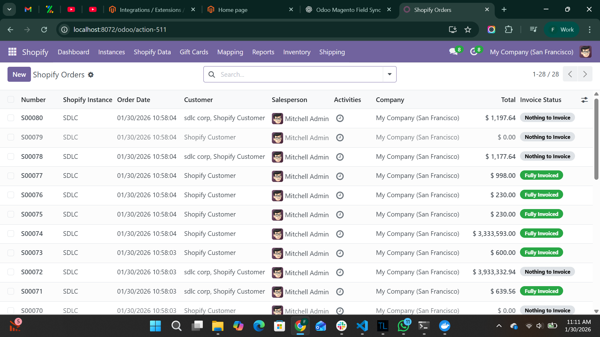 Odoo-Shopify Connector 