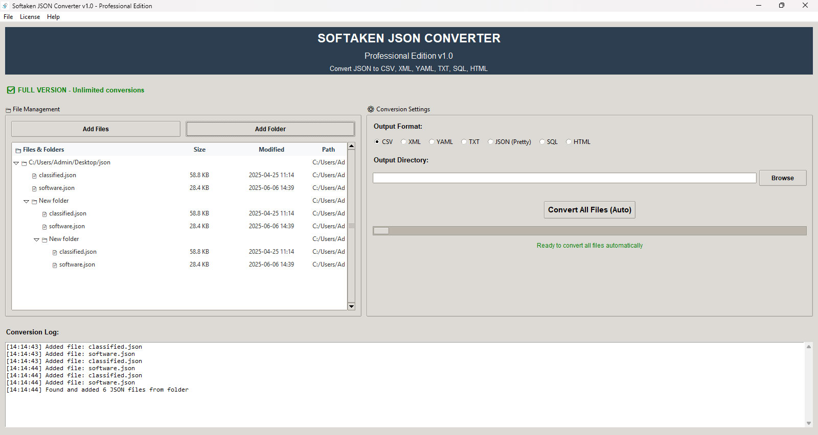 Softaken JSON Converter