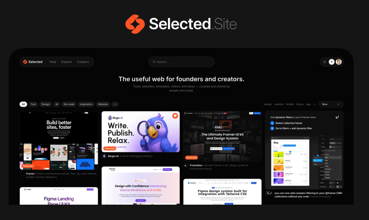 Selected Site screenshot
