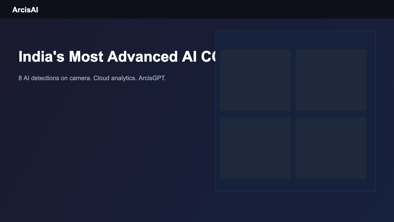 ArcisAI S-Series AI CCTV Cameras with edge AI analytics and cloud management