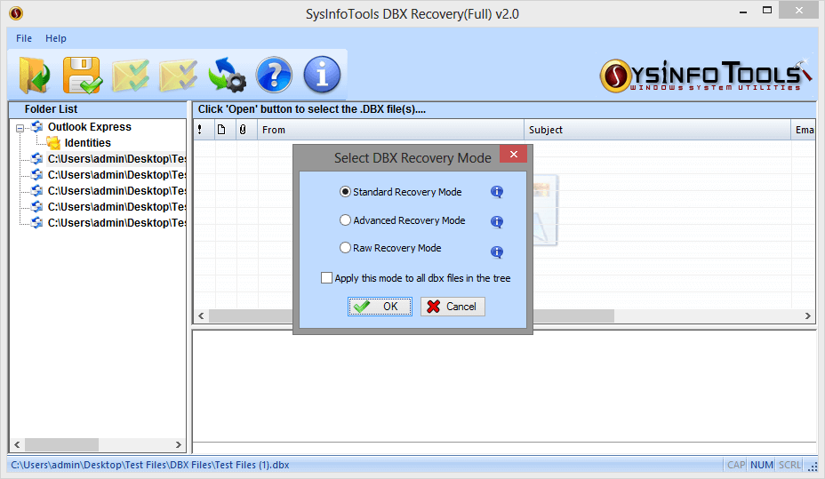 Sysinfo DBX Recovery Tool
