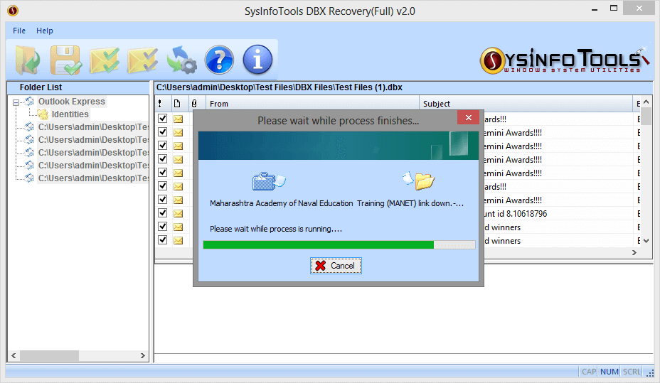Sysinfo DBX Recovery Tool
