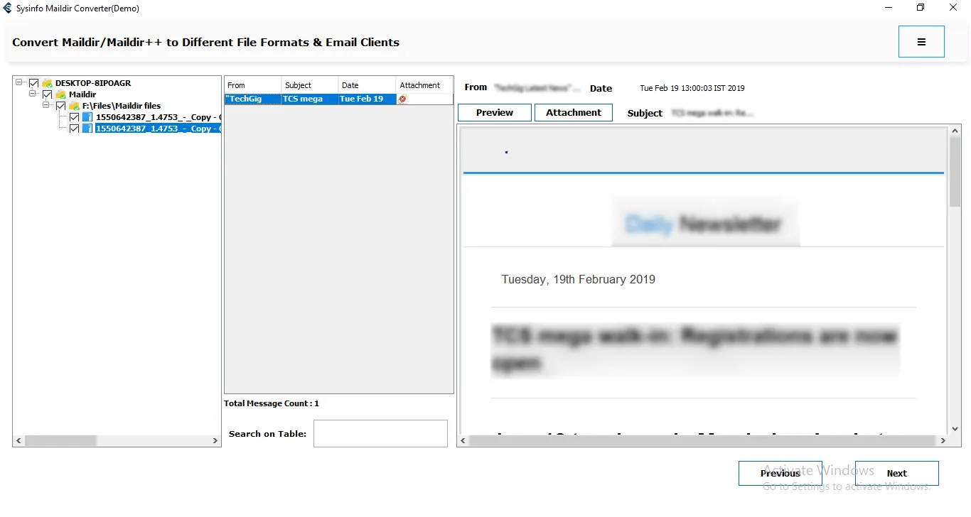 SysInfo Maildir Converter