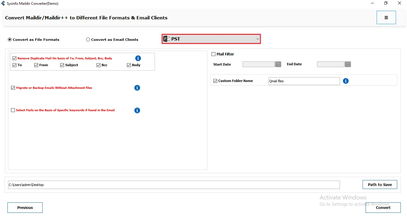 SysInfo Maildir Converter