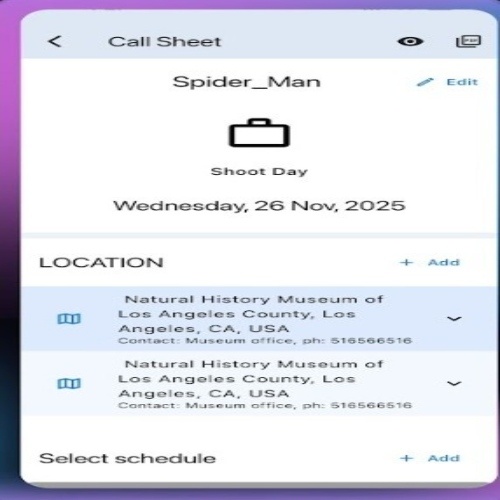 Callsheet Software & Call Sheet Generator