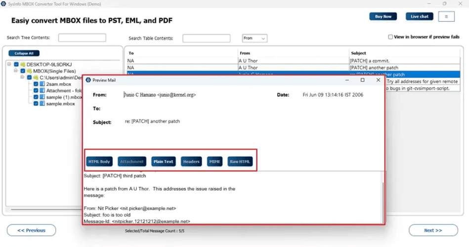 SysInfo MBOX Exporter