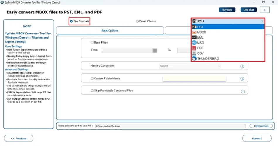 SysInfo MBOX Exporter