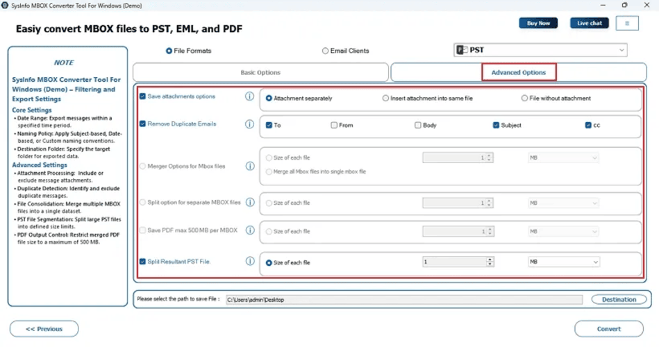 SysInfo MBOX Exporter