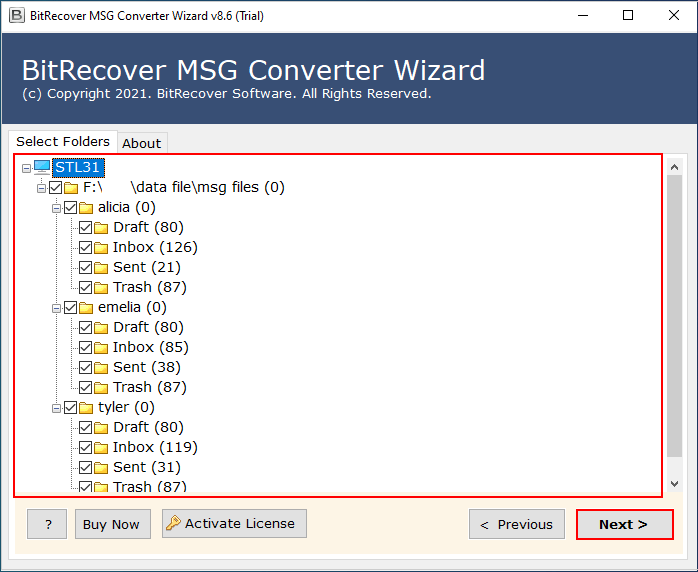 BitRecover MSG Converter Wizard