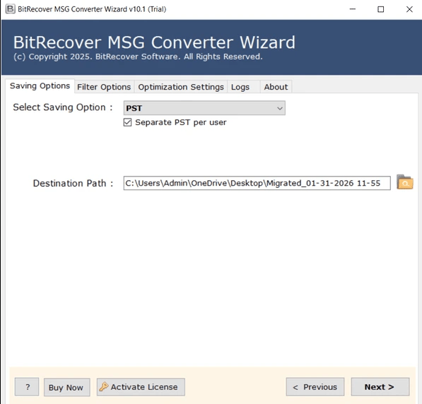 BitRecover MSG Converter Wizard