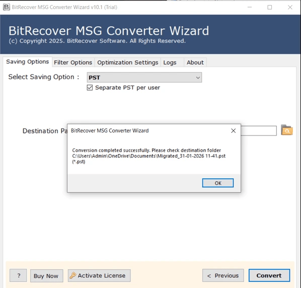 BitRecover MSG Converter Wizard