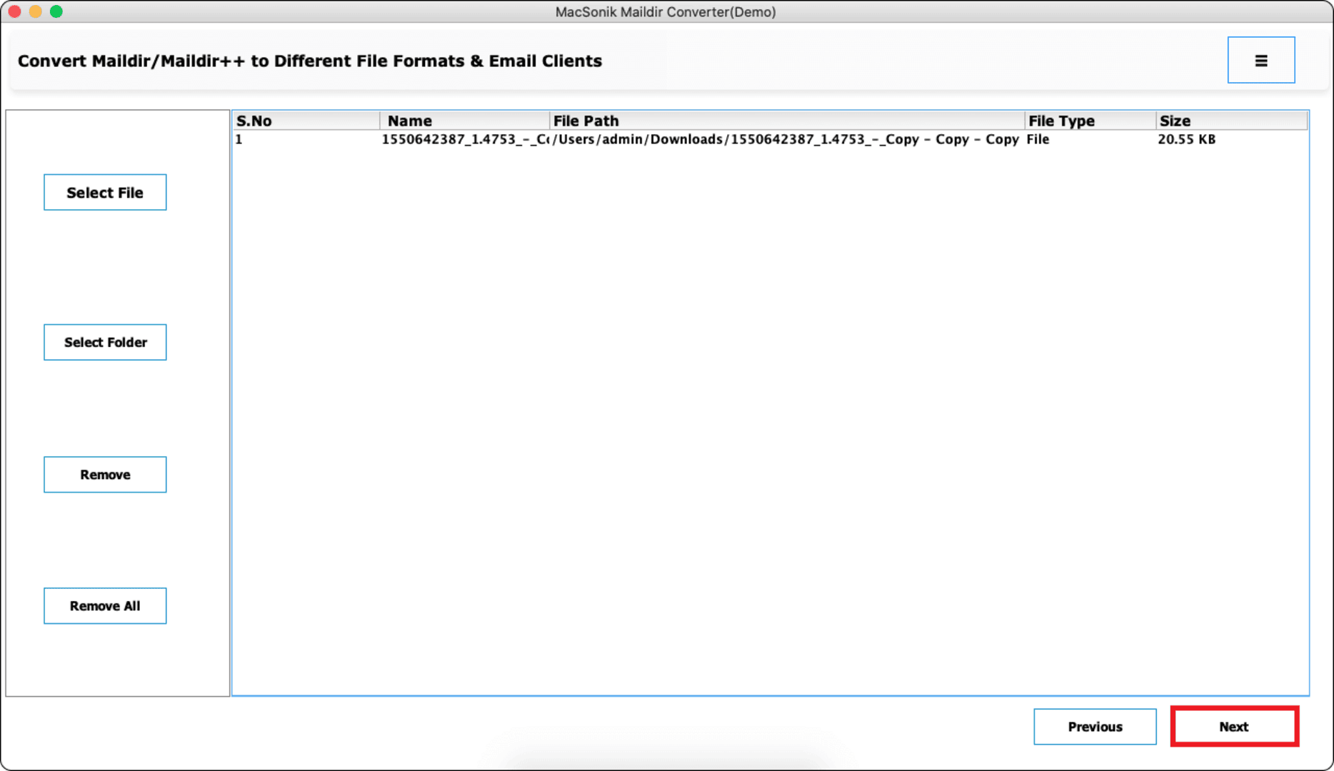 MacSonik Maildir Converter Tool