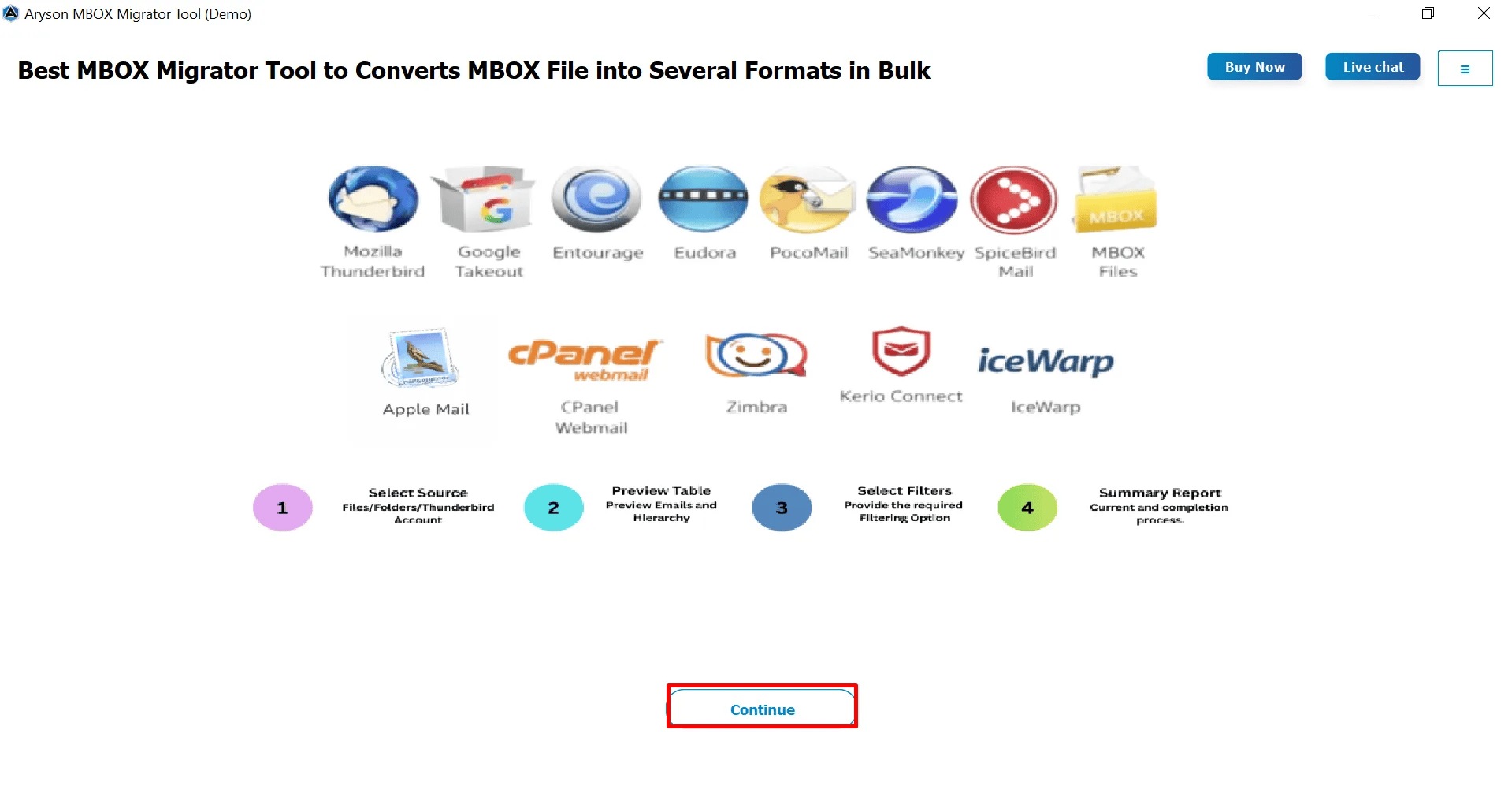 Aryson MBOX Migrator Tool