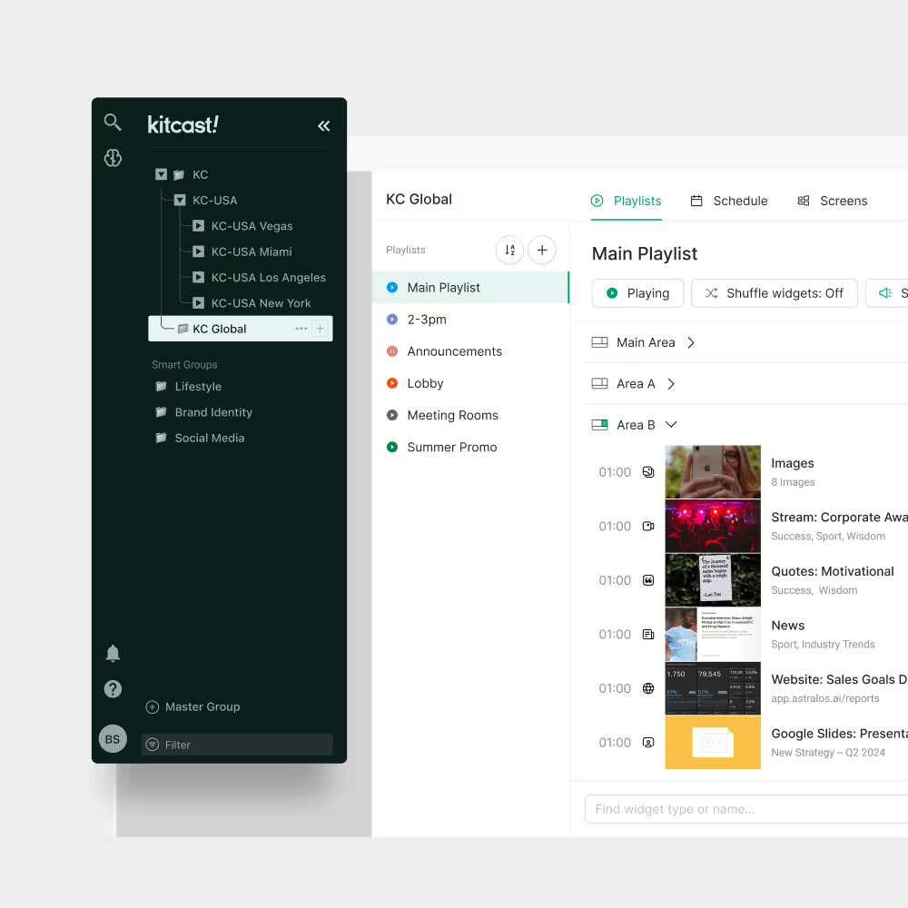 Kitcast - Digital Signage Software
