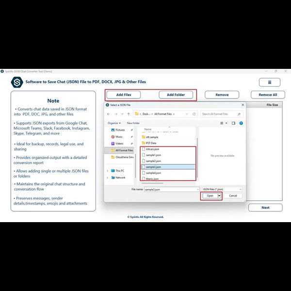 SysInfo JSON Converter