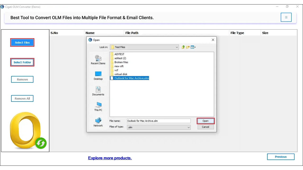 MacProTools OLM Converter for Mac