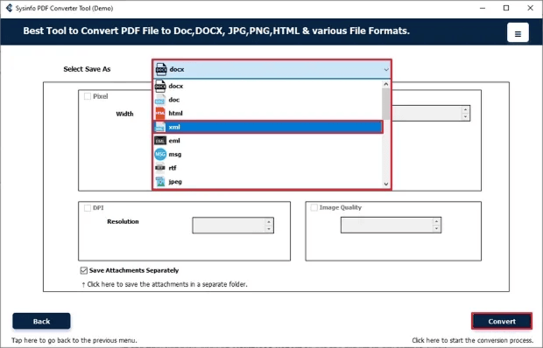 SysInfo PDF to XML Converter