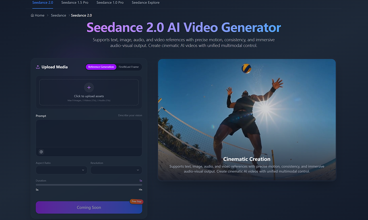 jxp-Seedance 2.0 AI Video Generator screenshot