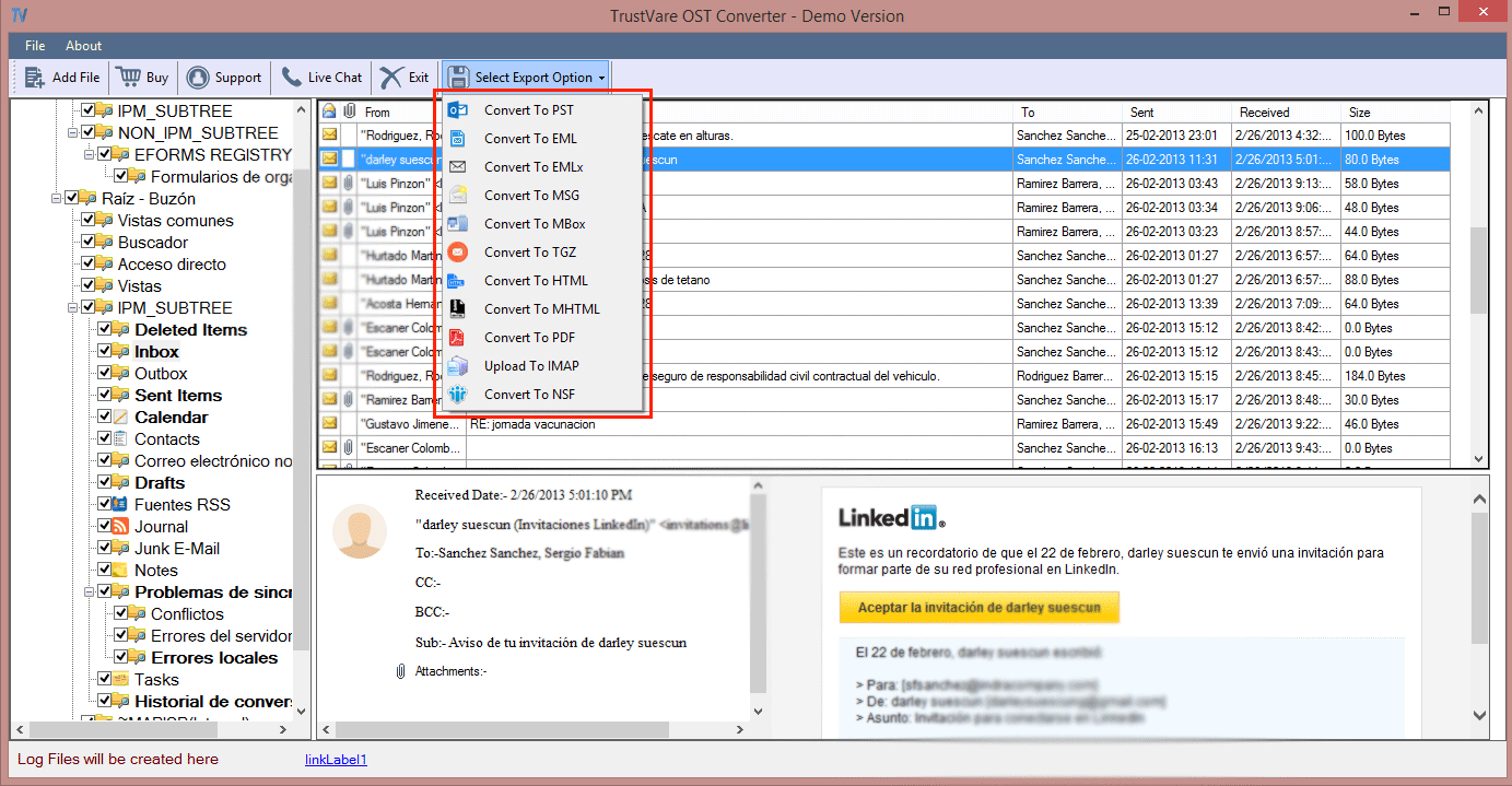 TrustVare OST to MSG Converter