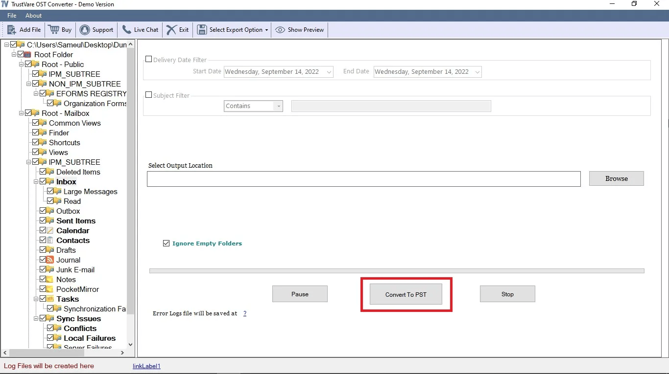 TrustVare OST to MSG Converter