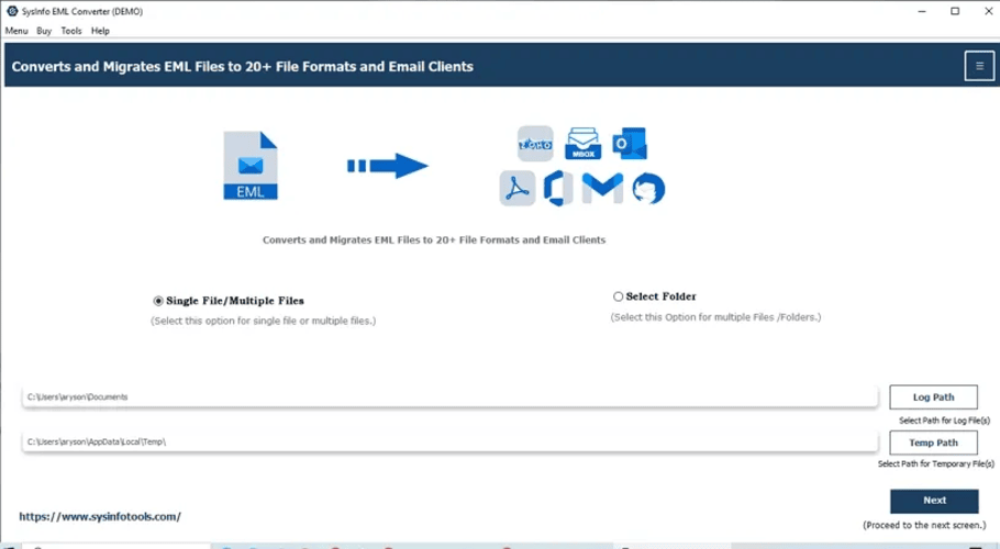 SysInfo EML to CSV Converter