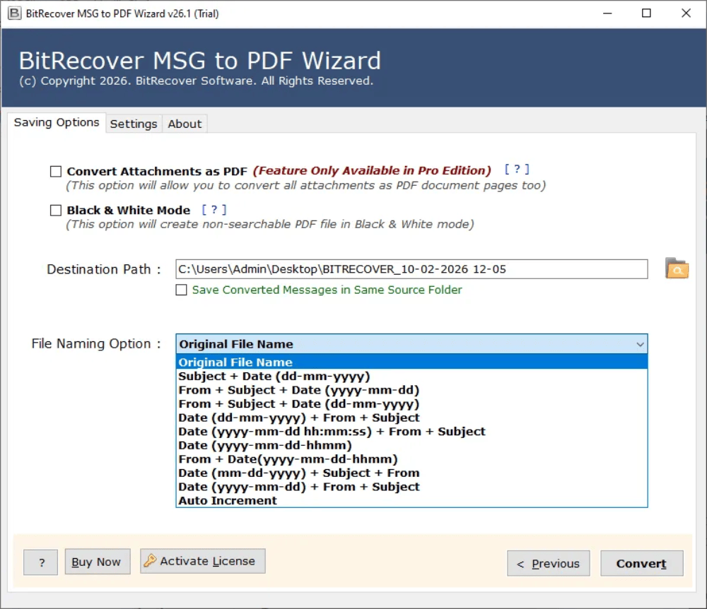BitRecover MSG to PDF Converter Wizard