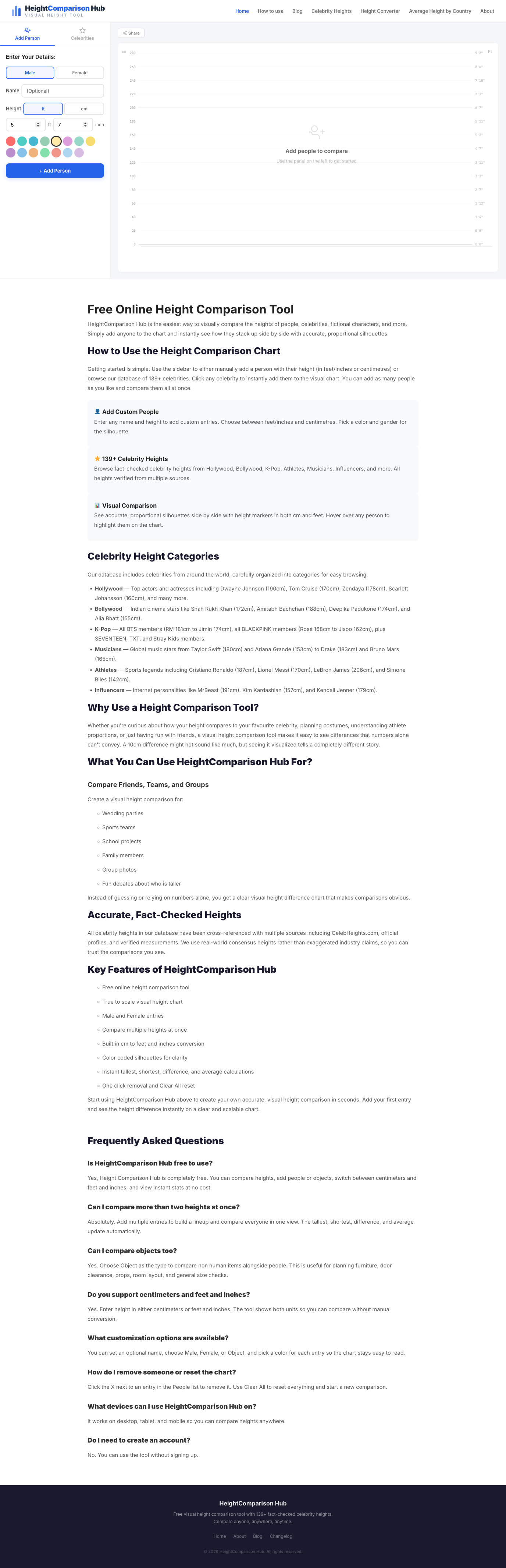 HeightComparison Hub