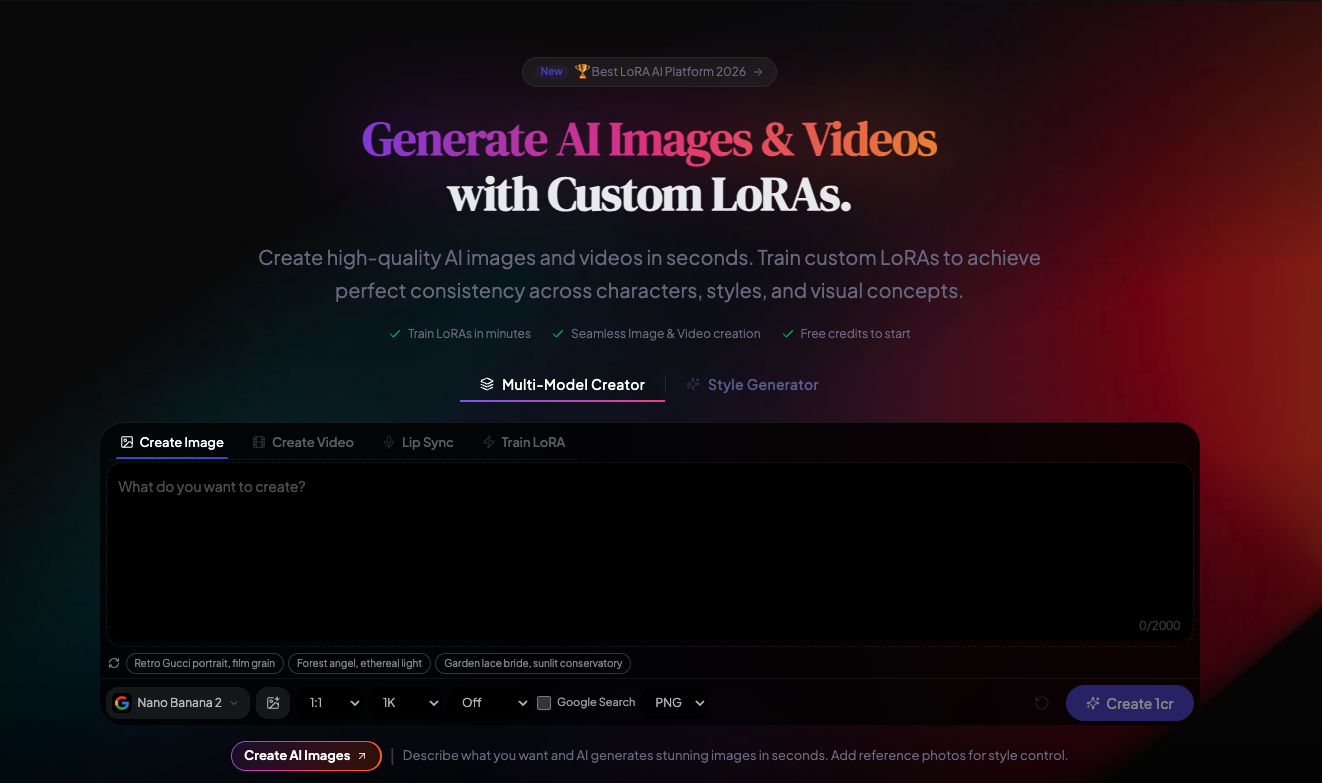LoRA AI screenshot