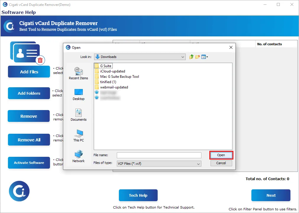 Cigati vCard Duplicate Remover