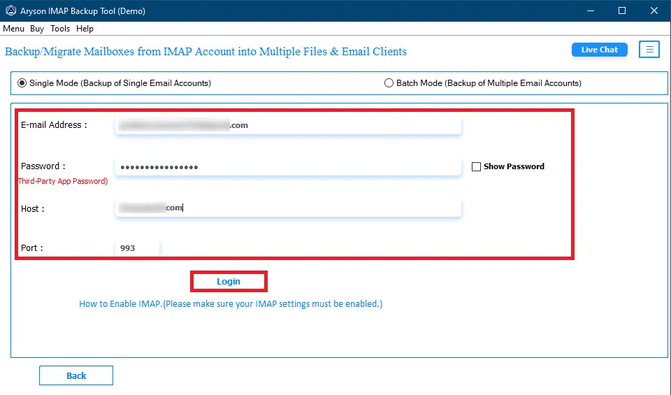 Aryson IMAP Backup Tool
