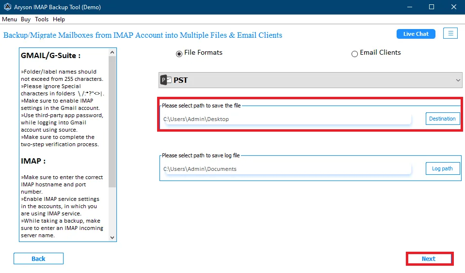 Aryson IMAP Backup Tool