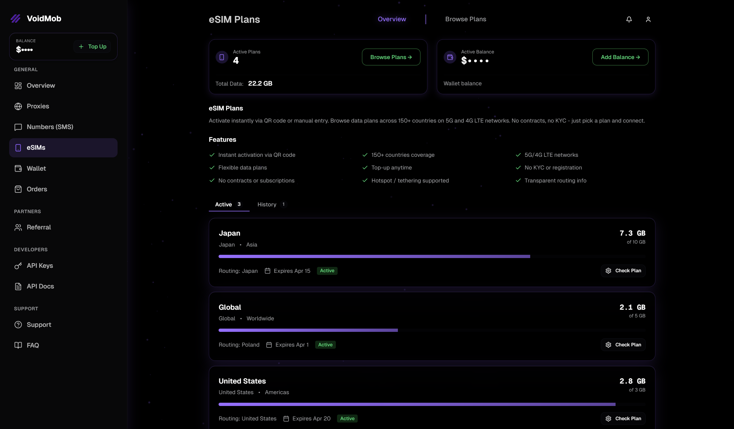 eSIM Dashboard