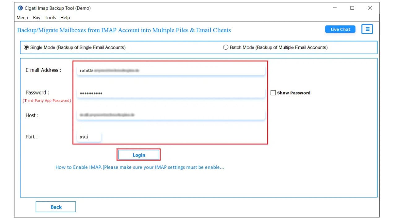 MCD IMAP Mail Backup Tool