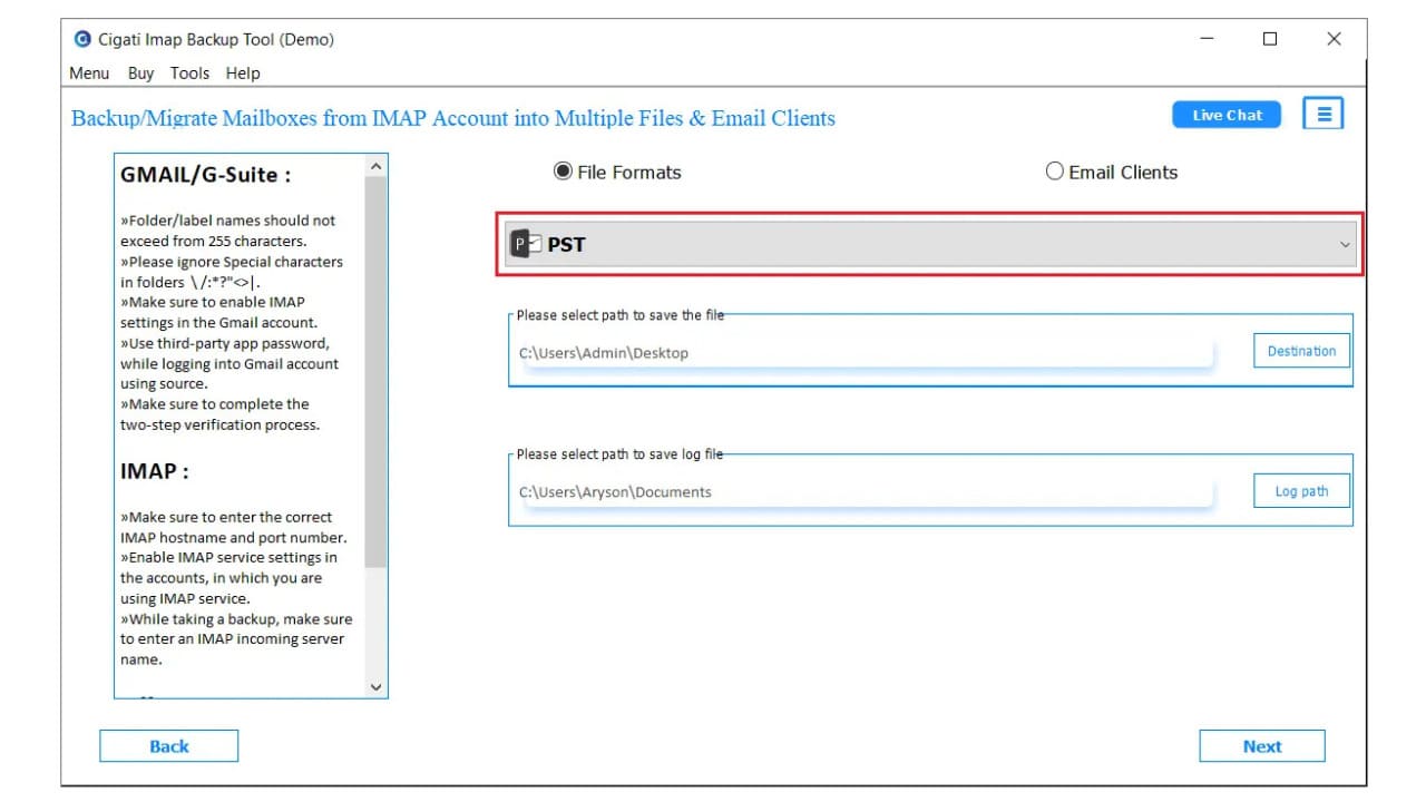 MCD IMAP Mail Backup Tool