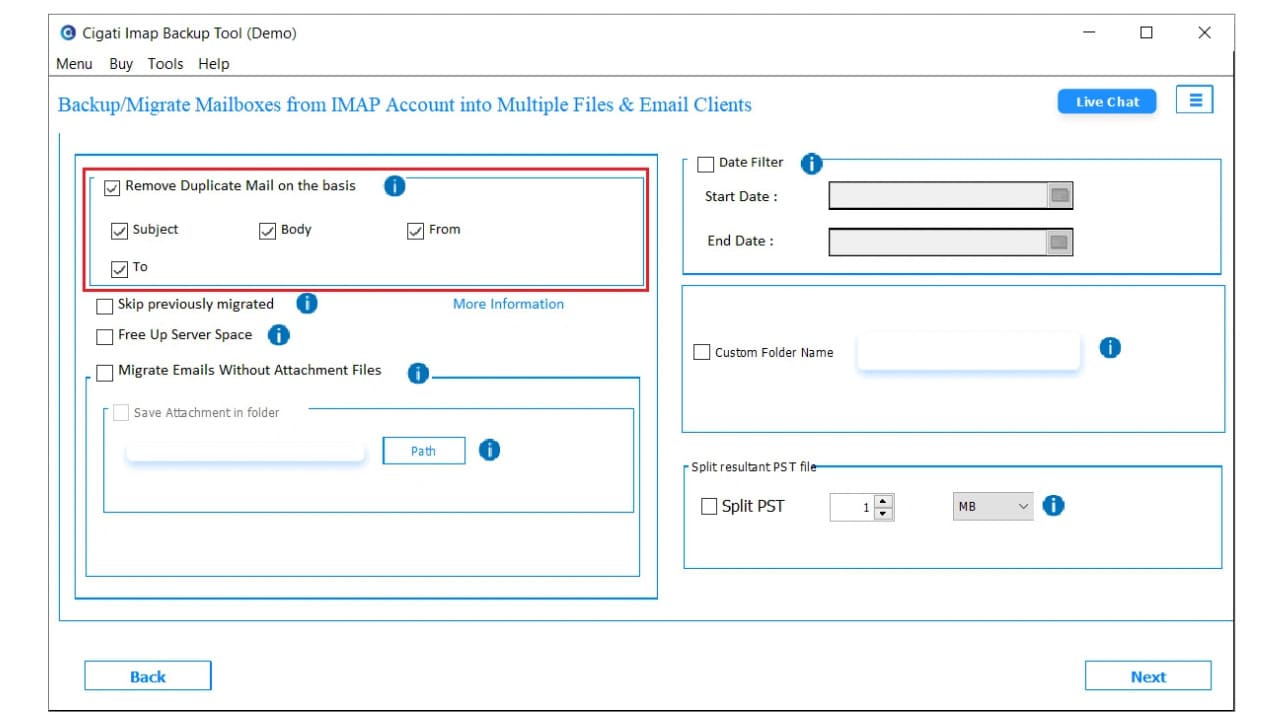 MCD IMAP Mail Backup Tool