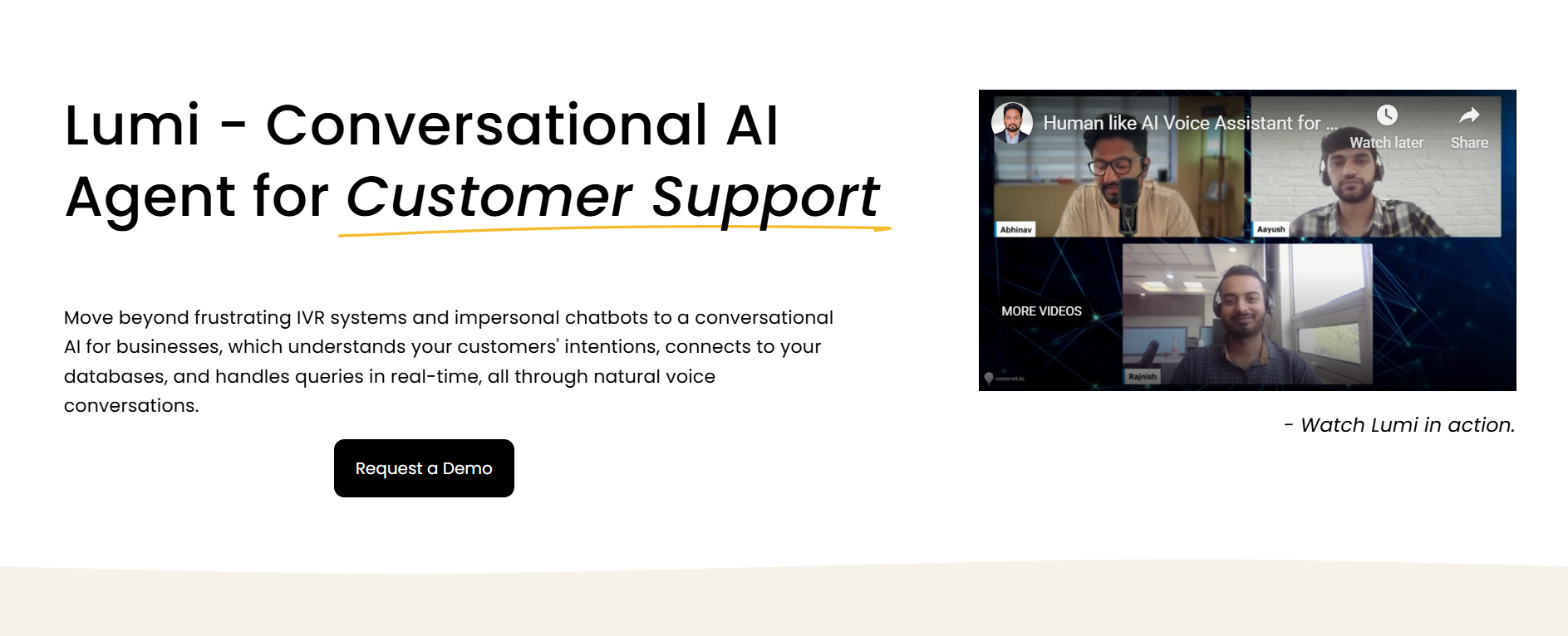 Lumi -Conversational AI Agent For Customer Support