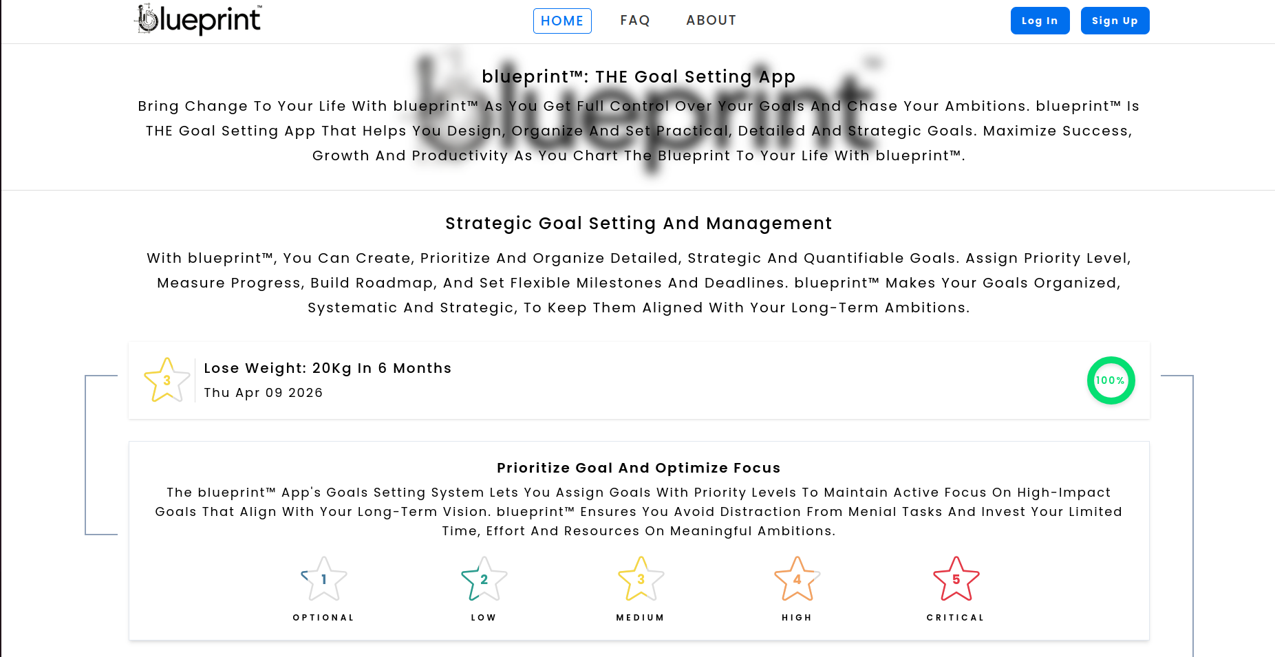 blueprint - THE Goal Setting App
