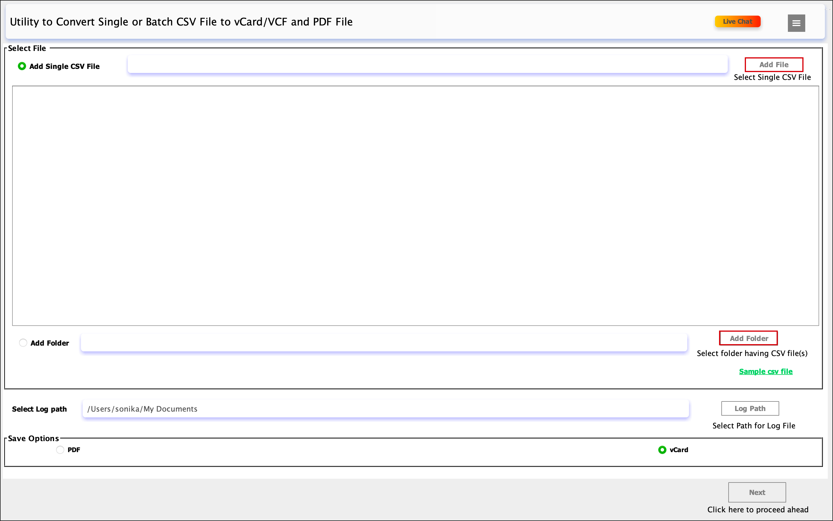 MacSonik CSV to vCard Converter