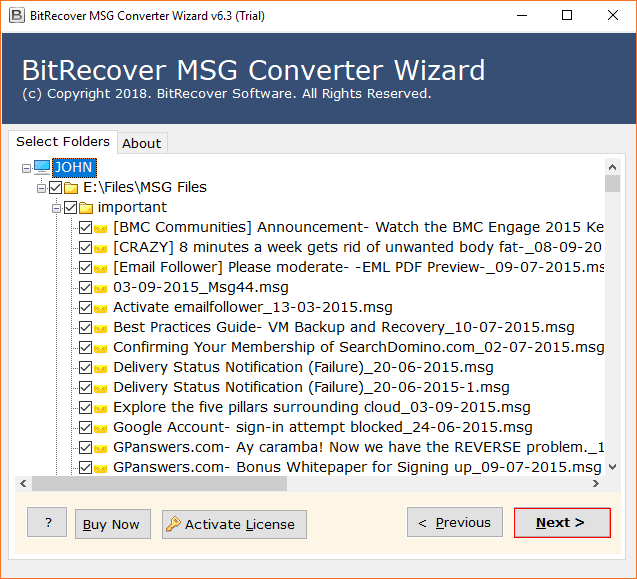 BitRecover MSG to EML Converter Tool