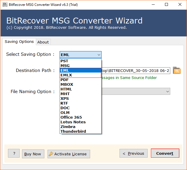 BitRecover MSG to EML Converter Tool