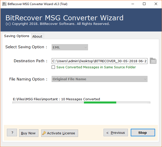 BitRecover MSG to EML Converter Tool