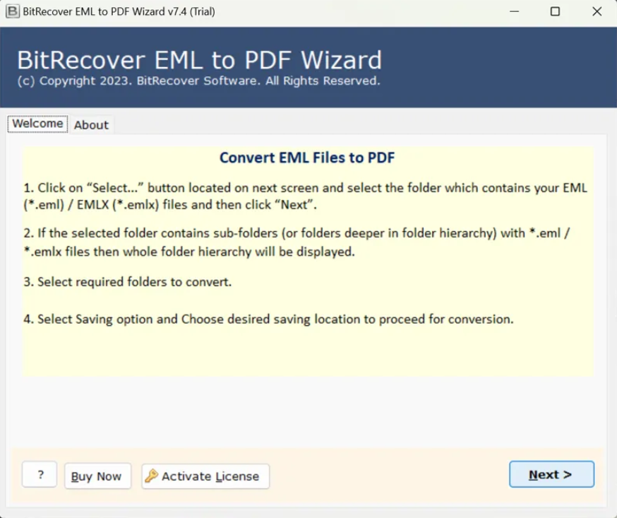 BitRecover EML to PDF Converter