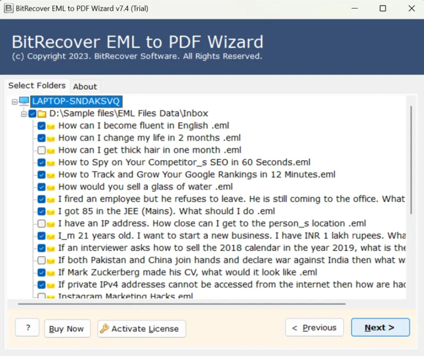 BitRecover EML to PDF Converter