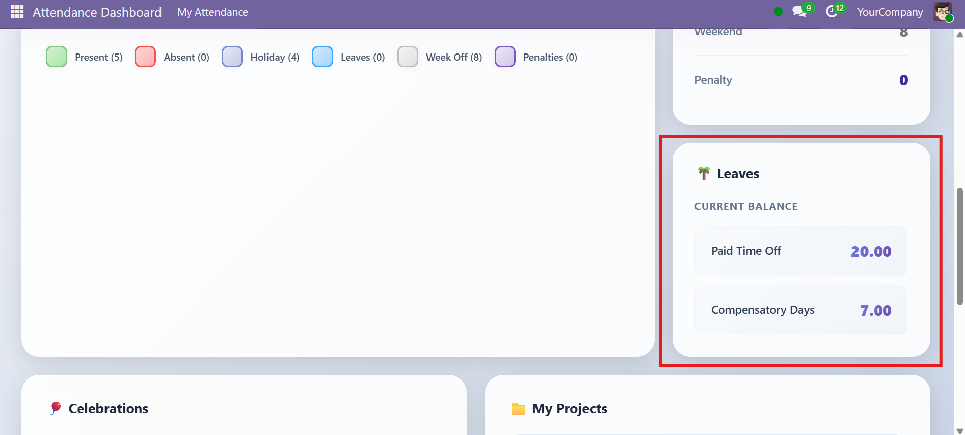 Odoo HRMS Dashboard